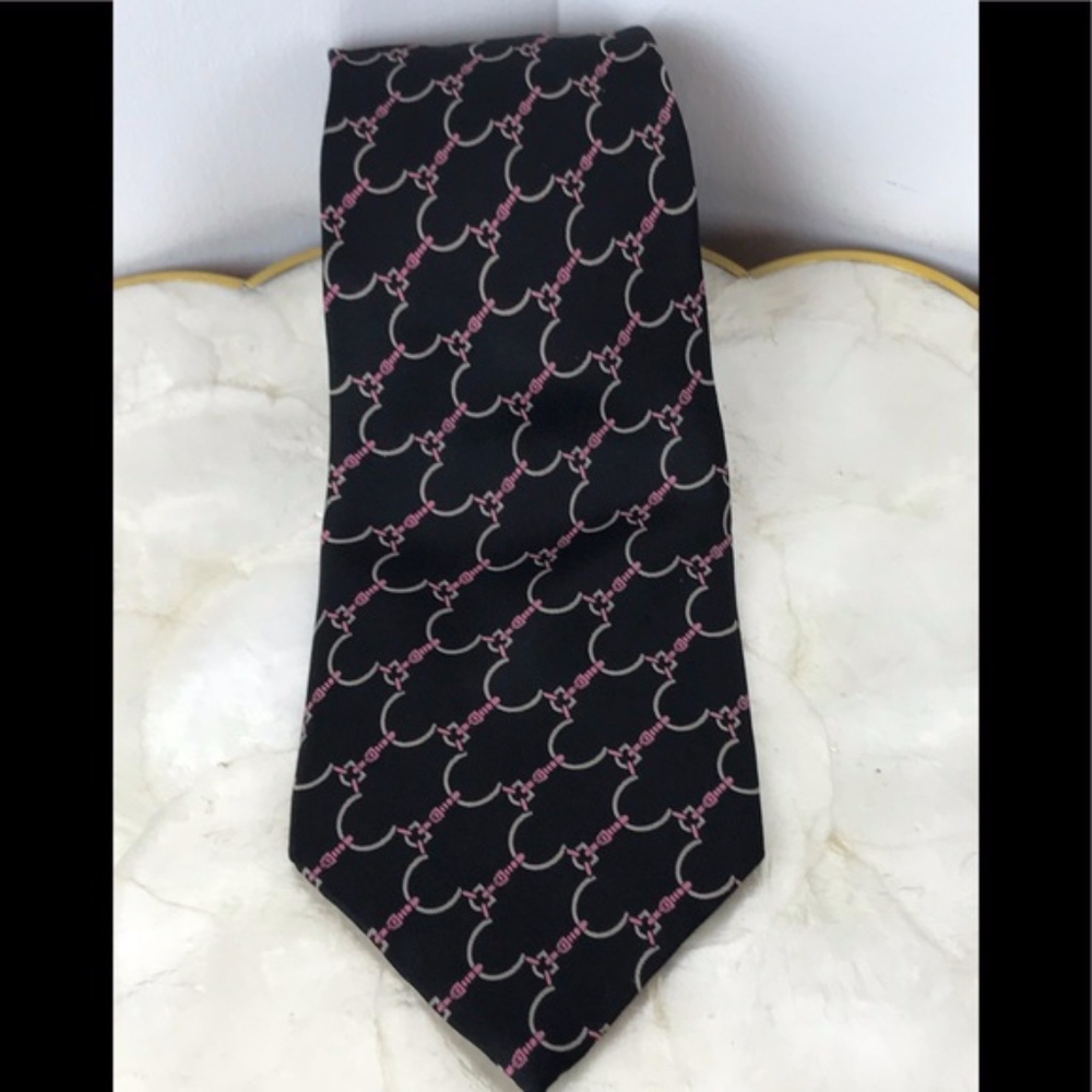 Vintage Pierre Cardin SILK Black Pink Men’s Tie